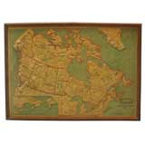 Antique Turn of the Century Relief Map of Canada