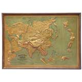 Papier Mache' Relief Map of Asia