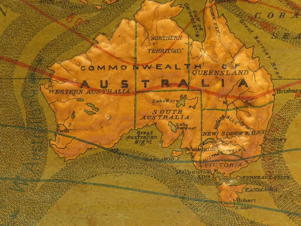 Papier Mache' Relief Map of the World 2