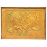 1907 Papier Mache' Relief Map of Europe