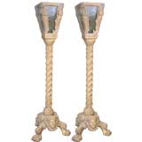 Pair of Plaster Fantasy Torchiers