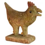 Vintage Folk Art Chicken-Cow Garden Ornament