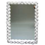 Reticulated Carved Wood Mirror