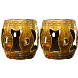 Vintage Pair Chic  Asian Style Garden Stools