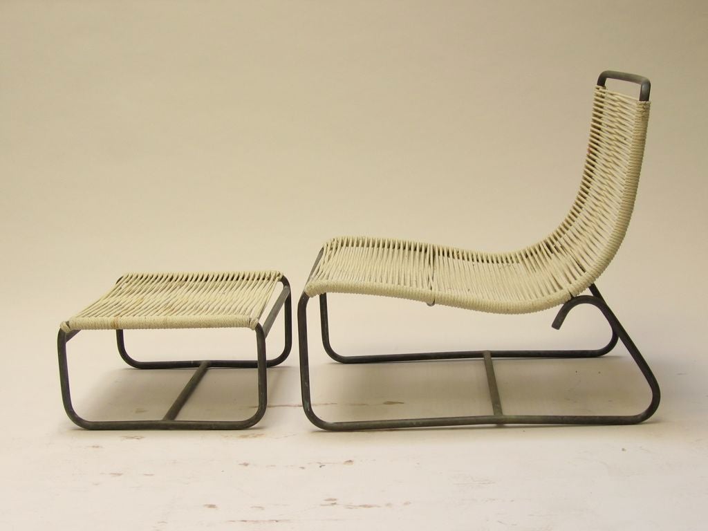 Walter Lamb Sled Chair and Ottoman