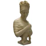 Marble Bust Of Victorian Beauty