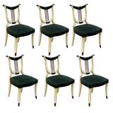 Six "Lyre" Back, NeoClassical Dining Chairs