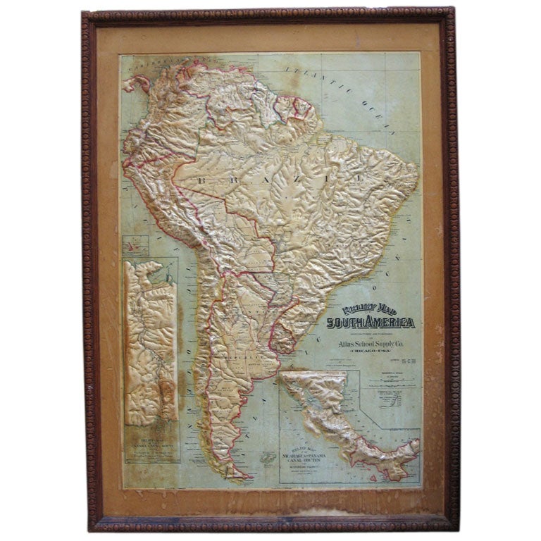 Papier Mache' Relief Map of South America