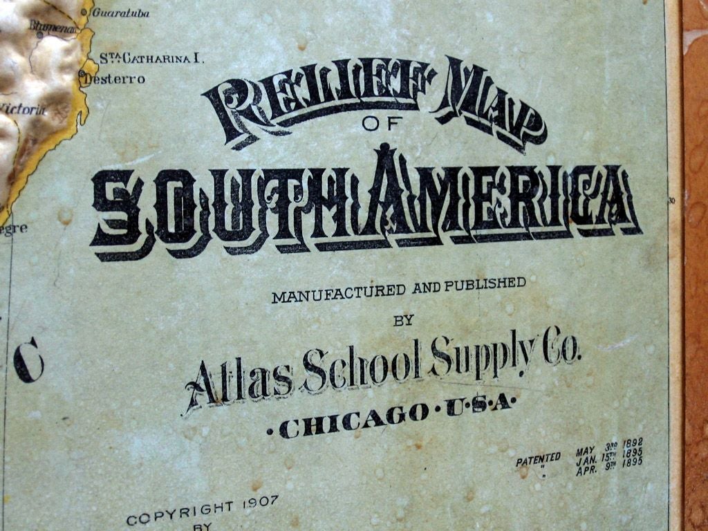 Papier Mache' Relief Map of South America 1