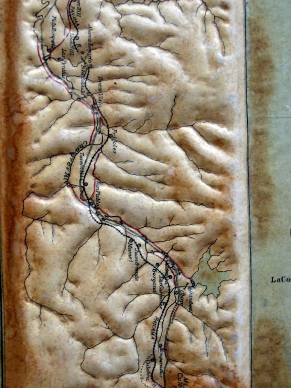 20th Century Papier Mache' Relief Map of South America