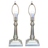 Vintage Pair of Period Machine Age Table Lamps