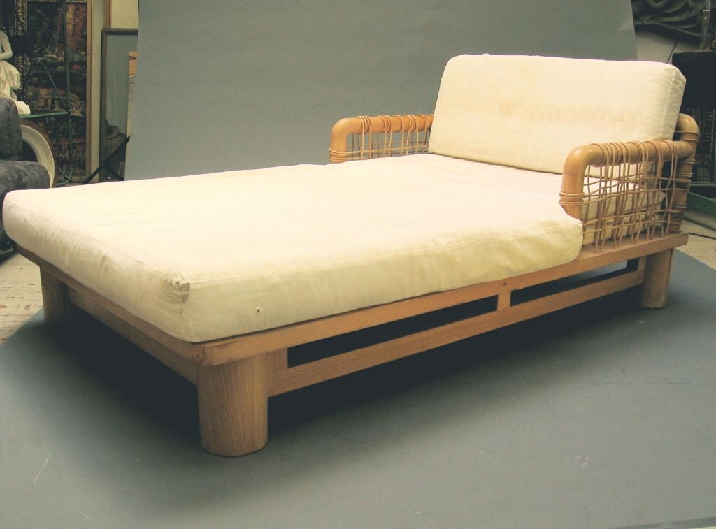 Ash Pair of Large Scale Chaises in the style of Michael Taylor