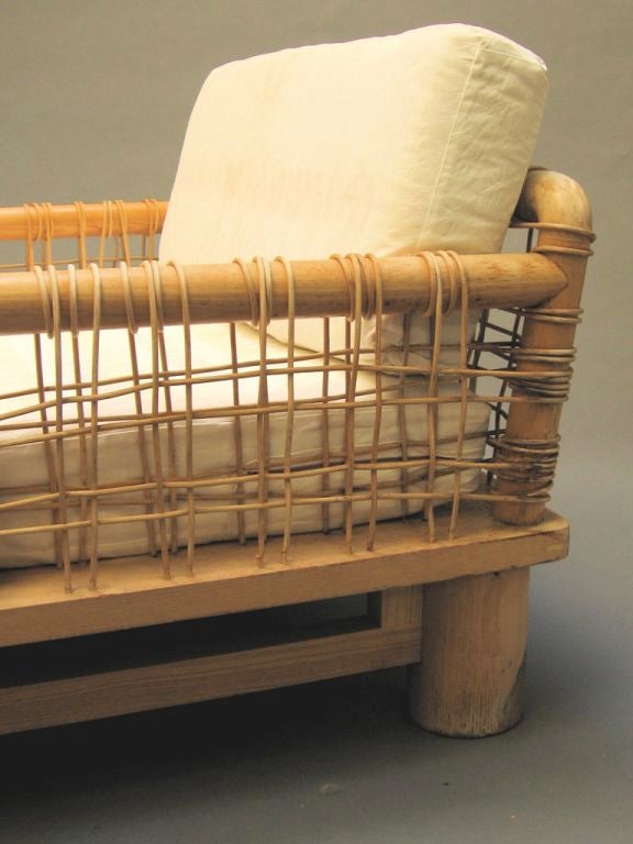 American Pair of Large Scale Chaises in the style of Michael Taylor