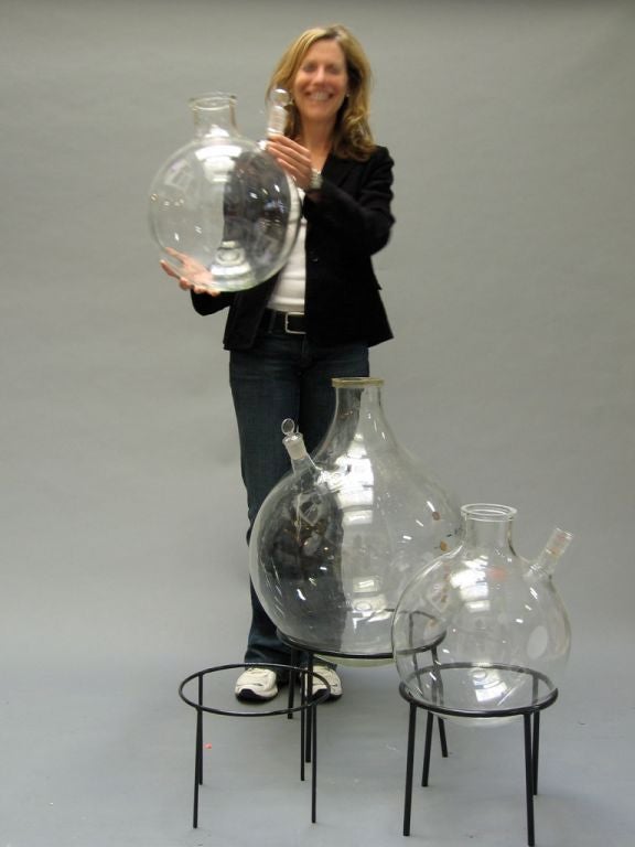 Mid-20th Century Large Scale Laboratory Glass Flasks