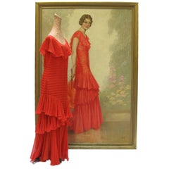 Very Large, 1932 Beautiful Socialite Oil Painting
