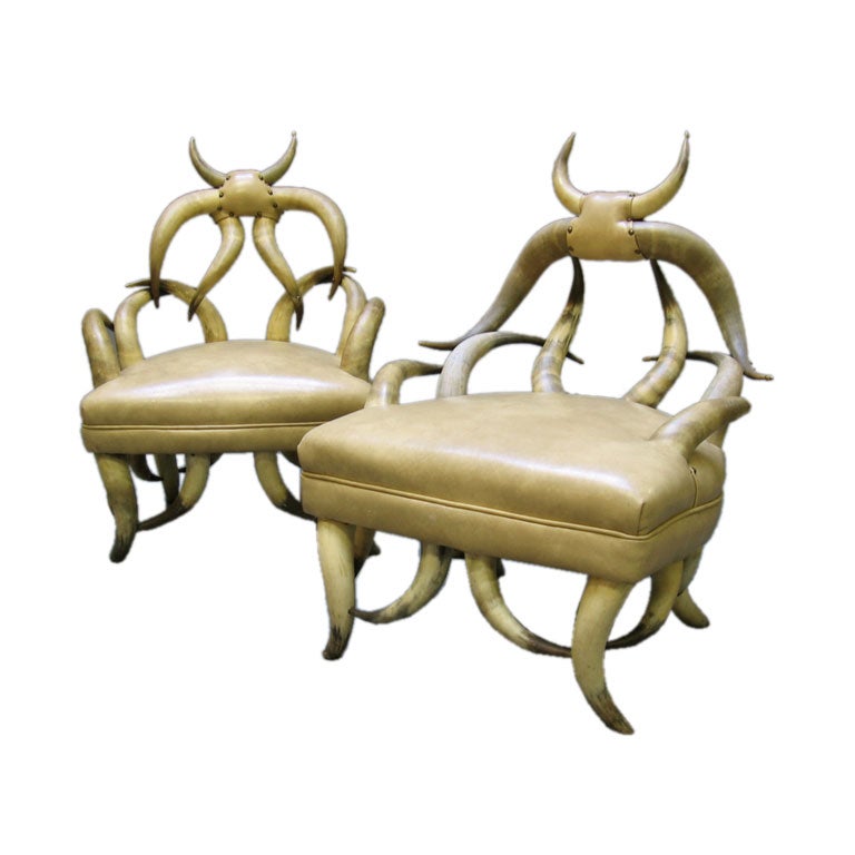 The Greatest Pair of Steer Horn Chairs