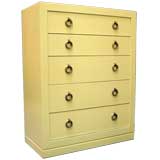 Ivory Lacquered Highboy Dresser