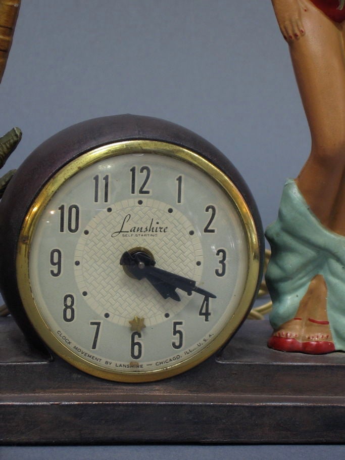 Mid-20th Century Very Rare, Campy Souvenir, Late 40's Clock