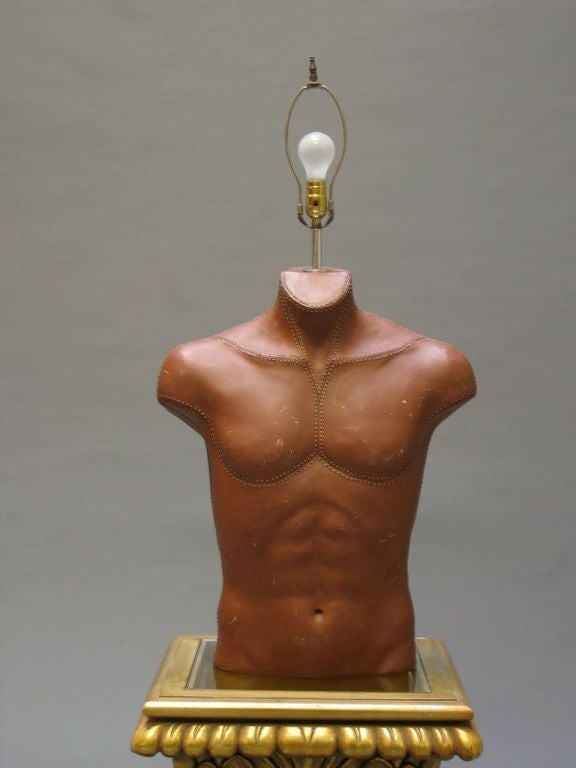 American Faux Stitched Leather Male Torso Lights