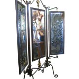 Wrought Iron Cheval mirror