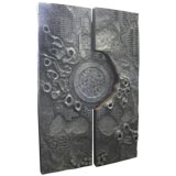 Massive cast aluminum wall sculpture
