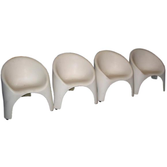 Set of 4 Architectural Fiberglass chairs
