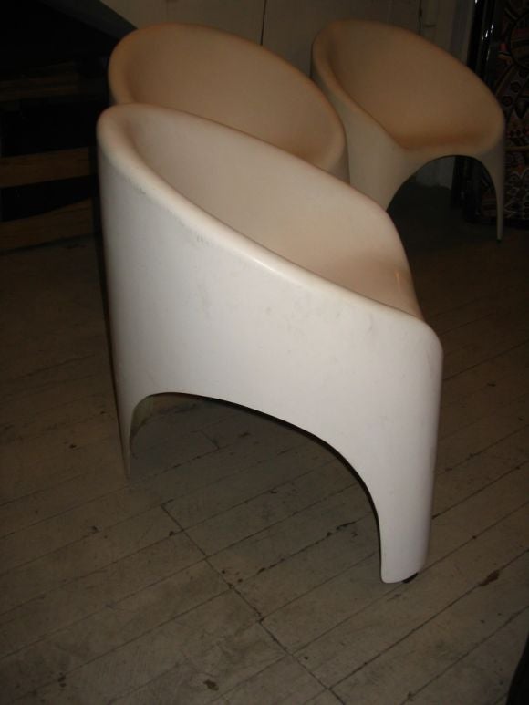 American Set of 4 Architectural Fiberglass chairs