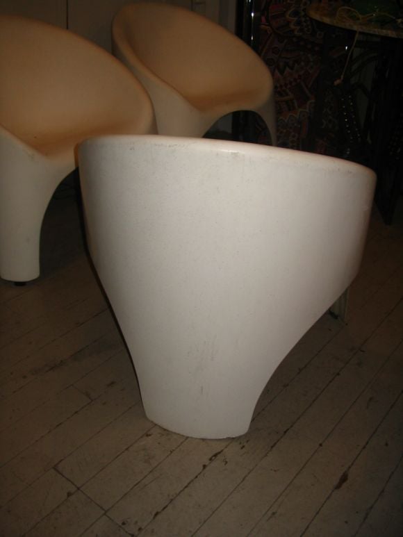 Mid-20th Century Set of 4 Architectural Fiberglass chairs