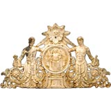 Antique Allegoric Victorian Cast Iron Portico Crown