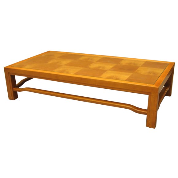Low Myrtle Wood Parquet Coffee Table
