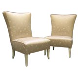 Pair of Wing-backed Slipper Chairs