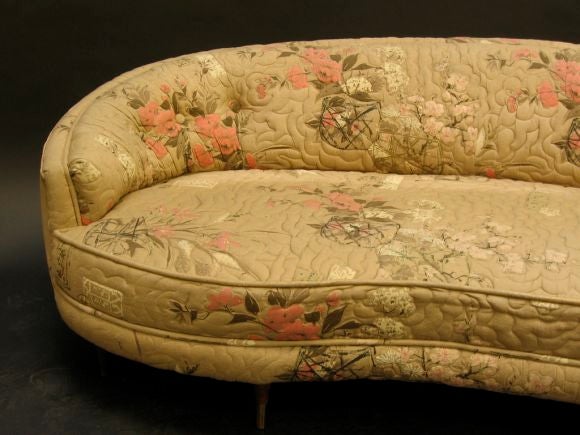 This stunning form is high quality construction (I believe it was made by the Grand Rapids firm, Valentine-Seaver), It features the original quilted fabric, though it could still be put into service with some wear, this is perfect for a COM, frame