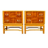 Vintage Ray See Design, Pair of Small Myrtle Wood Dressers