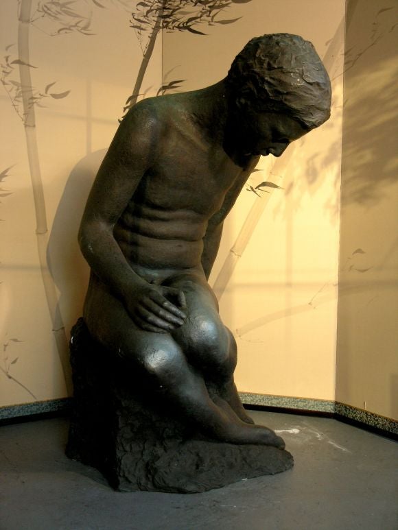 Cast Bronze Figure of an Adolescent Boy
