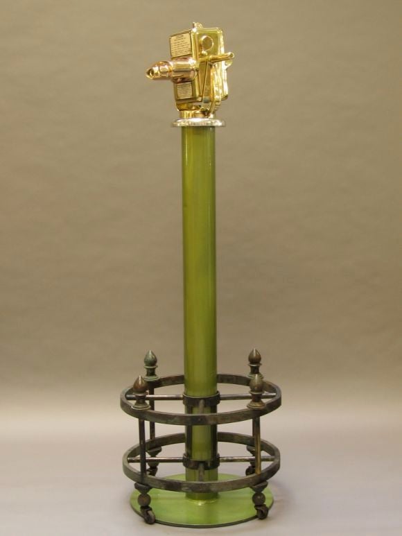 Perfectly working optics and coin mechanism highlight this possibly unique item. Fantastic bronze details make me think this may have been mounted atop the Munster home. It'll cost you a dime a peek and features a revolving ladder so younsters can