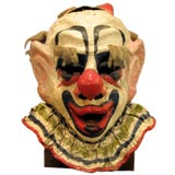 Vintage Old Clown Paper Mache" Mask