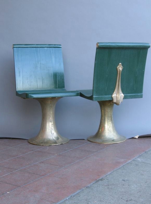 Heavy duty, yet with striking uniqueness about them. Probably used in a commercial enviroment originally. Great attention getter where ever they might end up. These are of the 