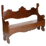 Antique Decoratively Carved Hardwood Bench