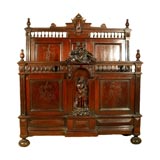 Antique Carved bed with headboard and footboard.