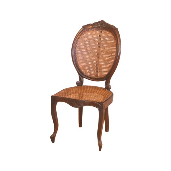 Set of 6 Rosewood Caned Dining Chairs