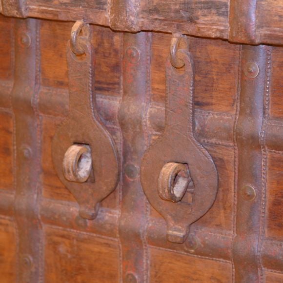 Indian trunk in Teak and Iron.