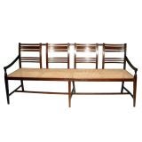 Antique Rosewood Sofa with Caned Seat