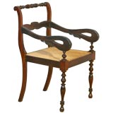Brazilian Rosewood Caned Empire Arm Chair