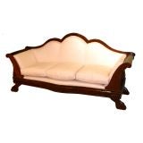 Magnificent Brazilian Rosewood Newly Upholstered Sofa