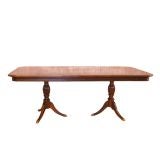 Double Pedestal Imbuia and Rosewood Dining Table
