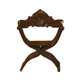 Vintage Ebonized Savanarola Chair
