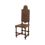 Antique Set of 6 Leather Dining Chairs
