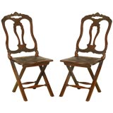 Antique Pair of 19C "Folding" chairs