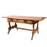 Late 19C Brazilian colonial style lyre leg table. Late 19C Brazilian colonial style lyre leg table.