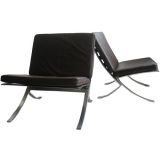 Pair of Steen Ostergaard Chrome and Leather Chairs